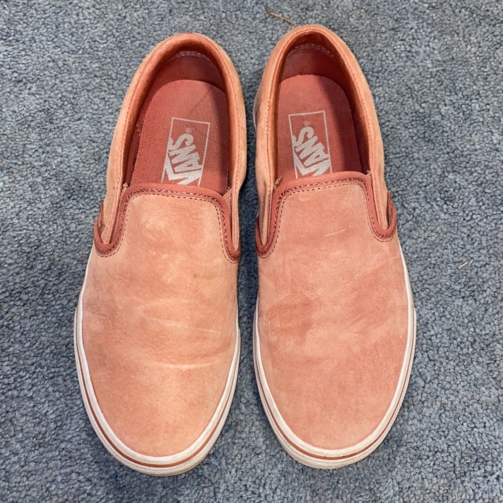 coral suede vans